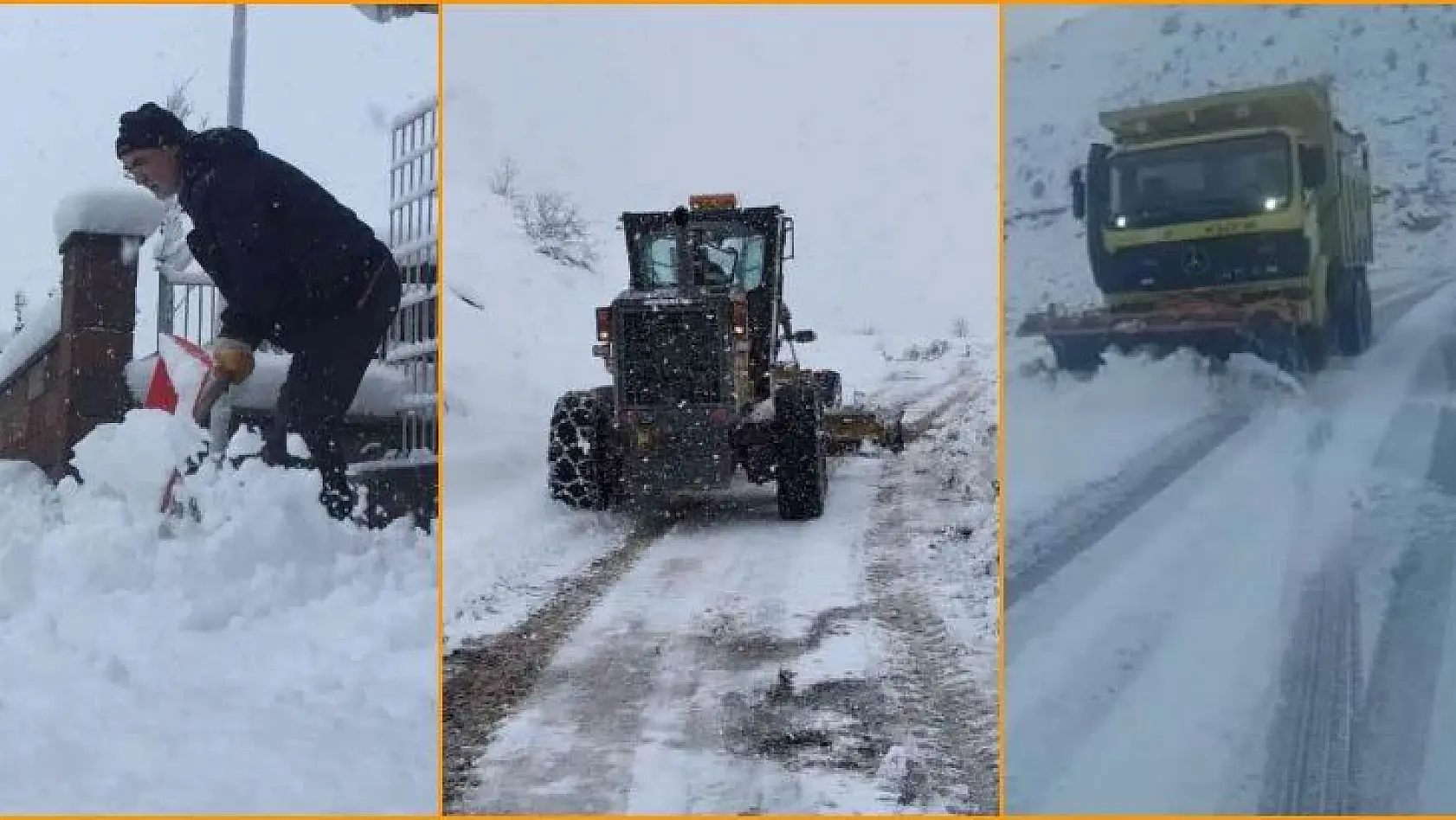Komşu şehirlerde karla mücadele çalışmaları sürüyor