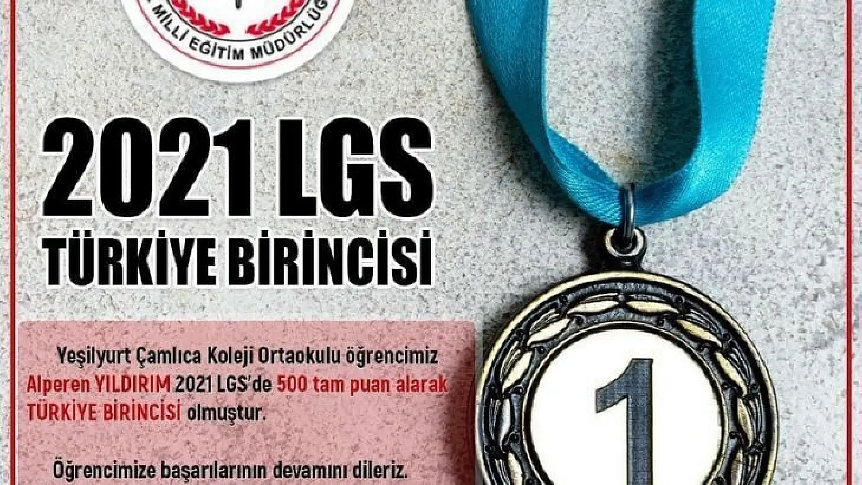LGS'de Türkiye birincisi Çamlıca Koleji'nden