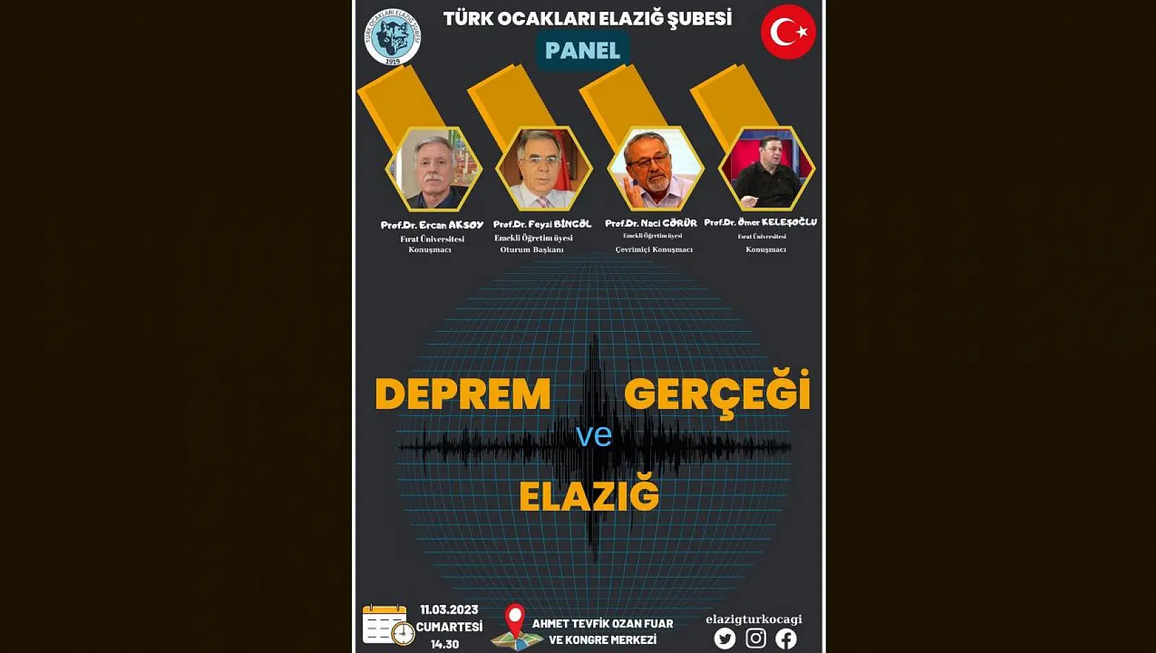 Elazığ'da 'Deprem Gerçeği ve Elazığ' Paneli Düzenlenecek