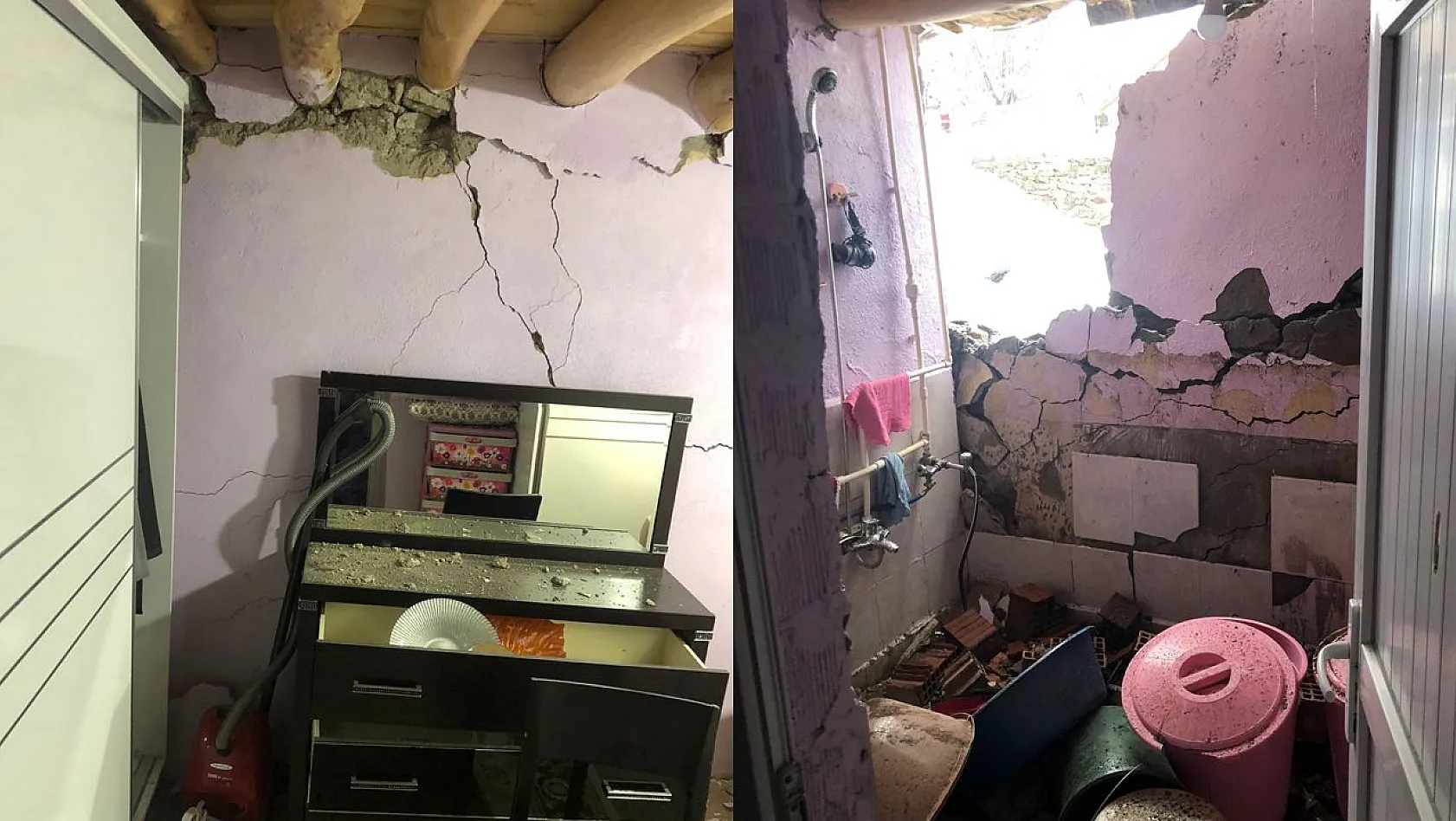Çakmakkaya Köyü'nde Evler Depremden Dolayı Hasar Aldı