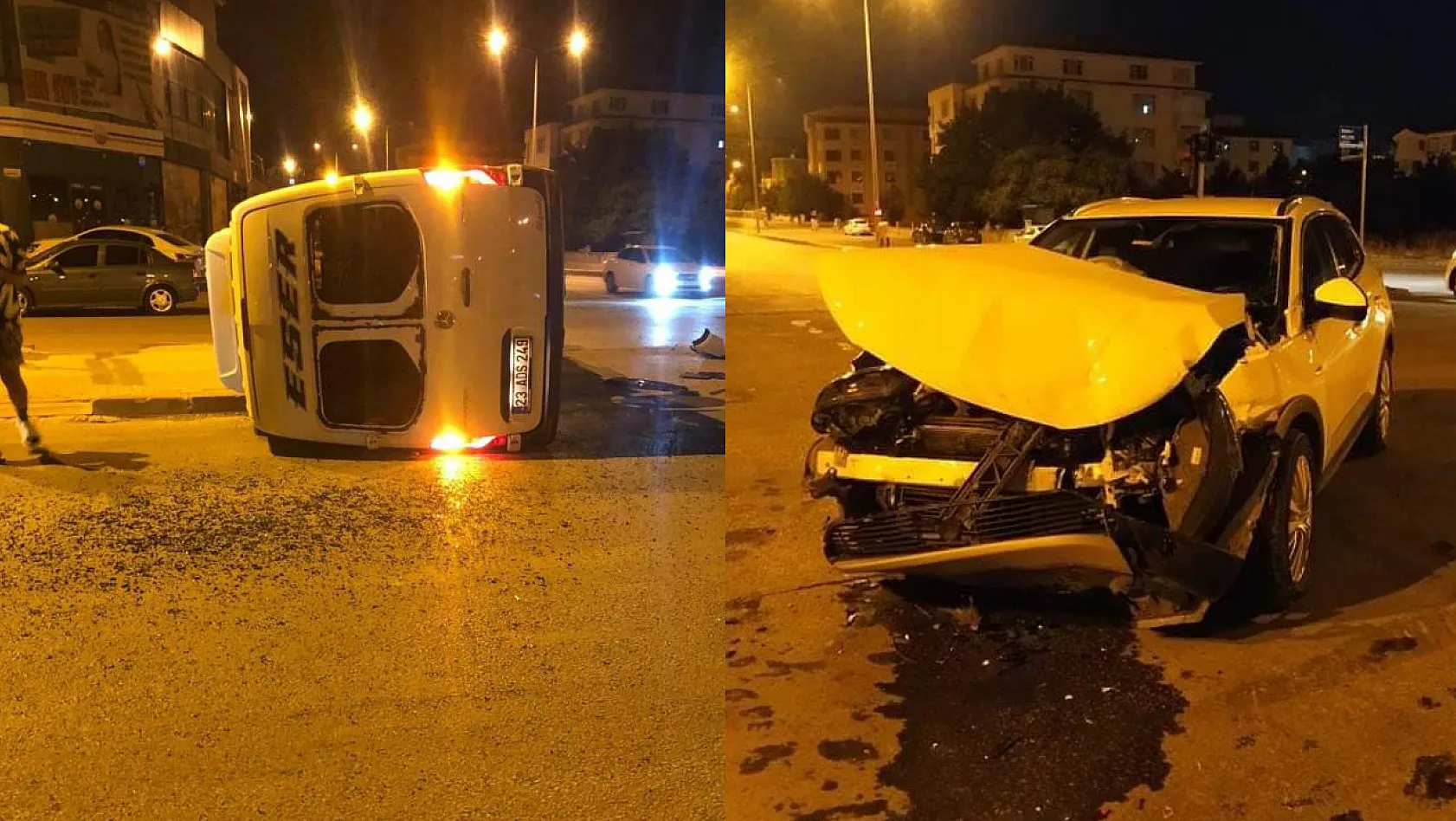 Elazığ'da Minibüs İle Otomobil Çarpıştı!
