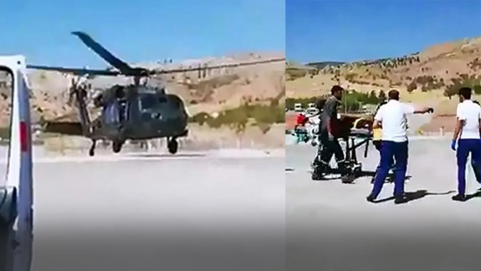Elazığ'da yaralı, askeri helikopter ile hastaneye yetiştirildi