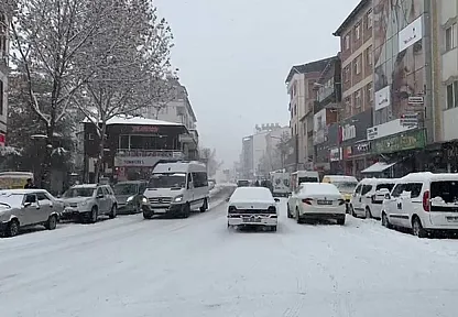 Elazığ'ın ilçelerinde kar yağışı etkili oldu