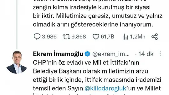 İmamoğlu ve Yavaş'tan Açıklama