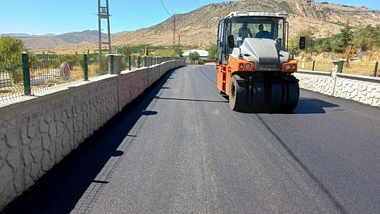 Şehit Fethi Sekin'in Kabrinin de Bulunduğu Baskil Doğancık Köy Yolunda BSK Asfaltlama Çalışmasına Başladı