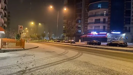 Elazığ'ın merkezine mevsimin ilk karı yağdı