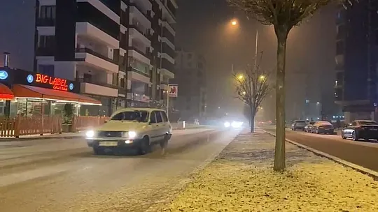 Elazığ'ın merkezine mevsimin ilk karı yağdı