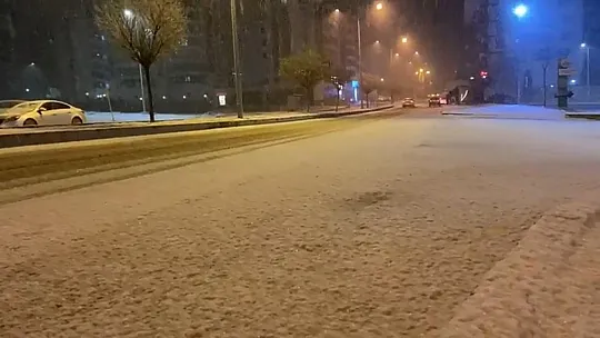 Elazığ'ın merkezine mevsimin ilk karı yağdı