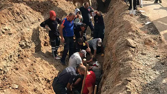 Elazığ'da göçük altında kalan işçi için ekipler seferber oldu