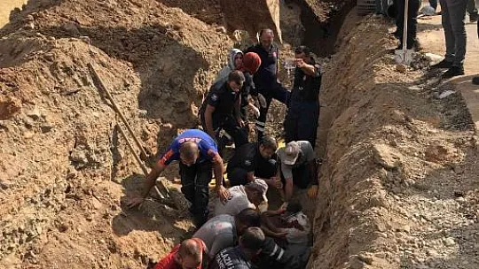Elazığ'da göçük altında kalan işçi için ekipler seferber oldu