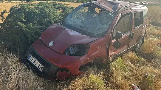 Elazığ'da Hafif Ticari Araç Şarampole Uçtu