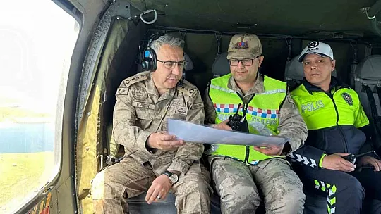 Elazığ'da Helikopter Destekli Trafik Denetimi Yapıldı