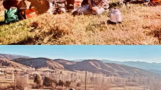 Yer aynı, arkadaşlar aynı, tarih farklı: Elazığ'da 7 çocukluk arkadaşı, 18 yıl sonra aynı yerde buluşup ayını fotoğrafı çektirdi