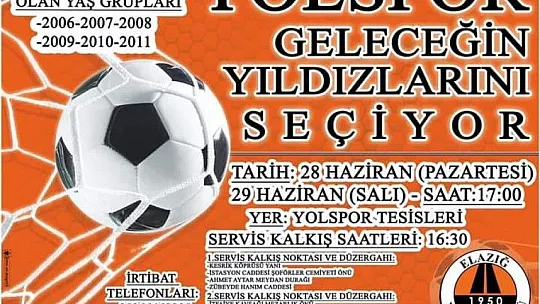 Yolspor, futbolcu seçmeleri yapacak