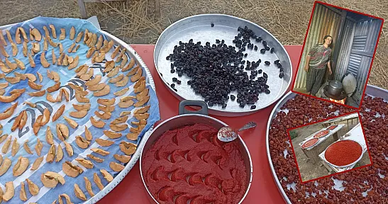 Evde Yaptıkları Kışlık Ürünleri Pazarda Satışa Sunuyorlar