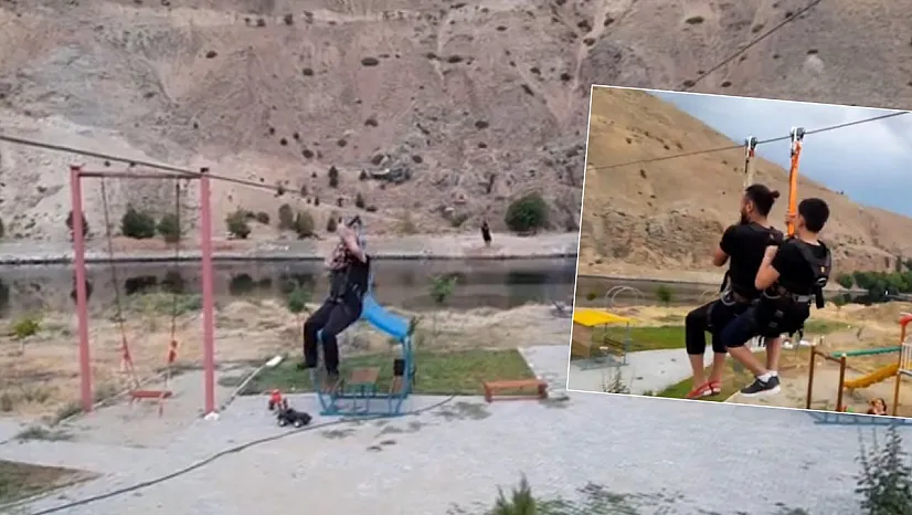 Fırat Nehri üzerine kurulan Zipline yoğun ilgi görüyor