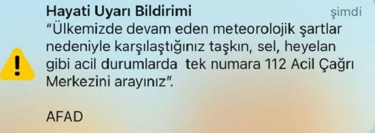 AFAD Elazığlılara 'Hayati Uyarı' Bildirimi Gönderdi